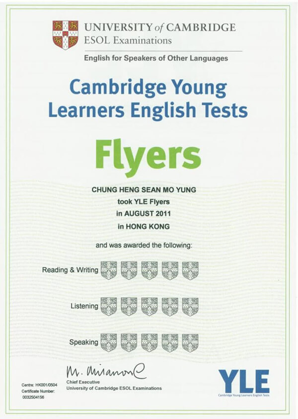 cac cap do tieng anh cambridge 5