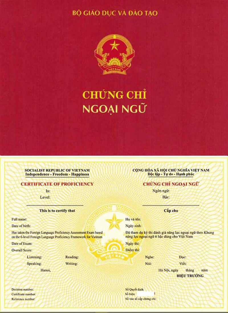 mau chung chi tieng anh cua bo giao duc 12
