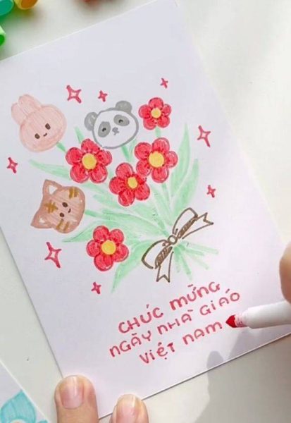 thiệp 20/11 làm bằng tay đơn giản