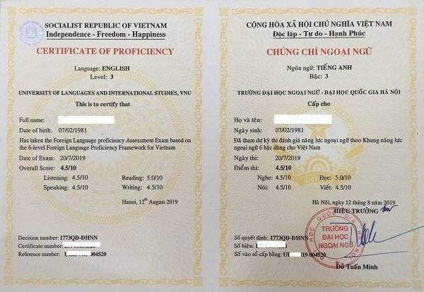 trình độ tiếng anh b1
