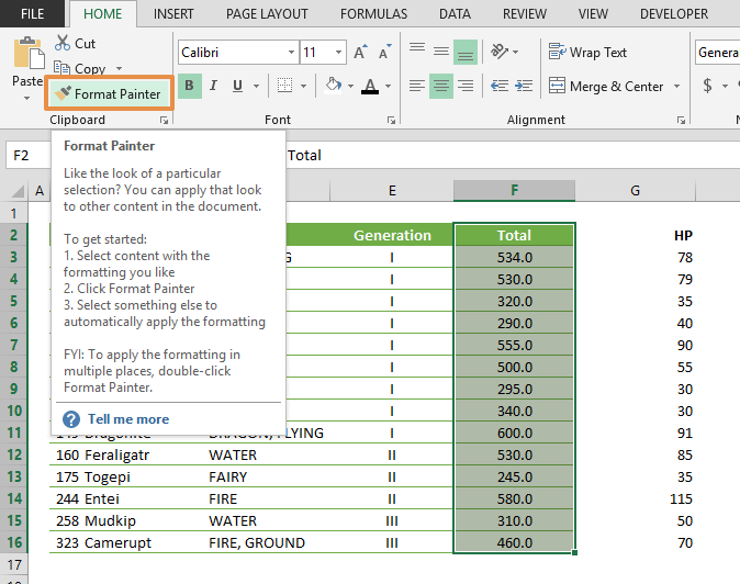 format painter vba