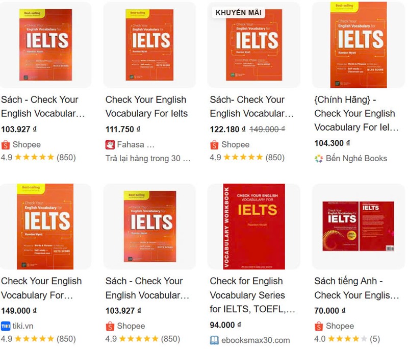 Địa chỉ mua sách Check your English Vocabulary for IELTS giá tốt