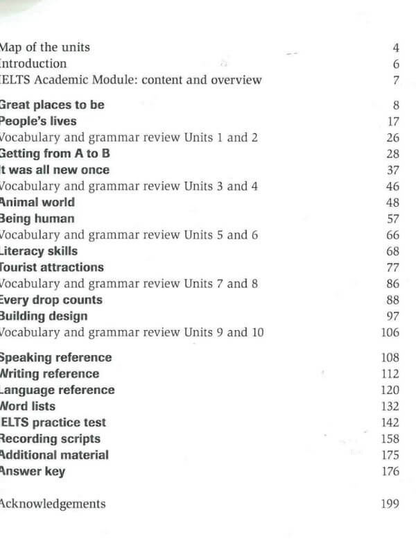 Cấu trúc sách Complete Ielts bands 4-5 student's book