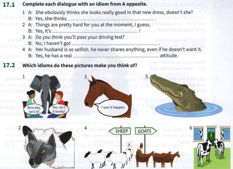 Bộ sách English Idioms in Use sử dụng hình minh họa sinh động