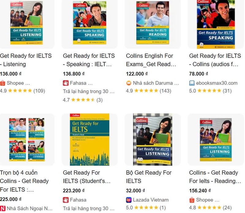 Địa chỉ và giá tham khảo sách Get Ready for IELTS